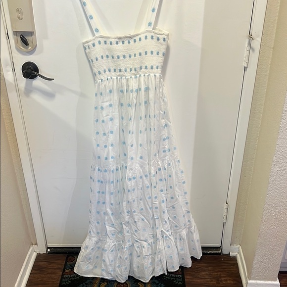 Zara White and Blue Tiered Maxi Sundress - Picture 3 of 3